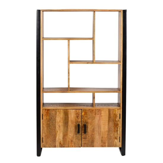 Livingfurn kabinetkast nairobi 110x180 mangohout en gecoat staal - Image 4