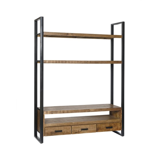 Livingfurn tv meubel tv- nairobi high 150 cm mangohout / gecoat staal - Image 1