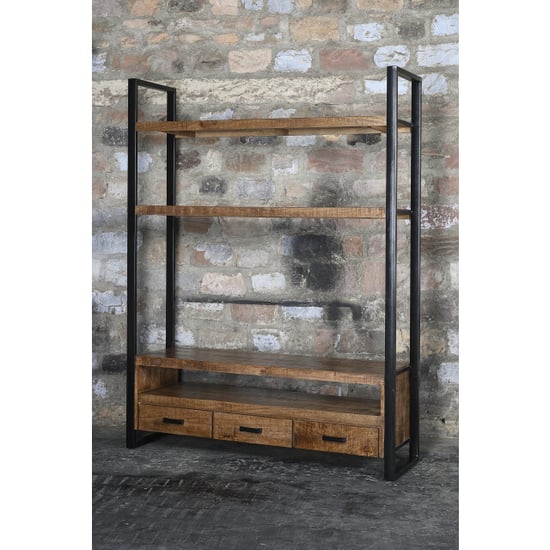 Livingfurn tv meubel tv- nairobi high 150 cm mangohout / gecoat staal - Image 2