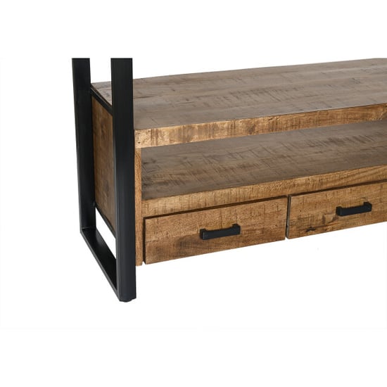 Livingfurn tv meubel tv- nairobi high 150 cm mangohout / gecoat staal - Image 3