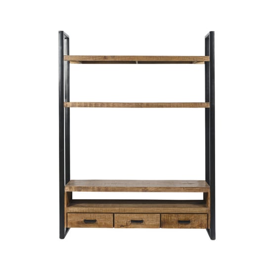 Livingfurn tv meubel tv- nairobi high 150 cm mangohout / gecoat staal - Image 5