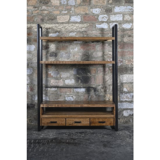 Livingfurn tv meubel tv- nairobi high 150 cm mangohout / gecoat staal - Image 6