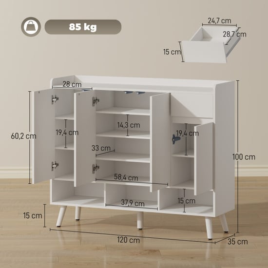 4goodz Xxl schoenenkast met 3 deuren verstelbare planken - - Image 5