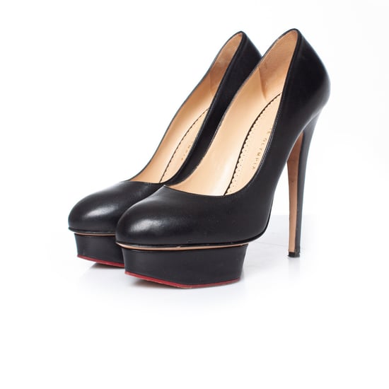 Charlotte Olympia Zwarte leren plateau pumps - Image 1