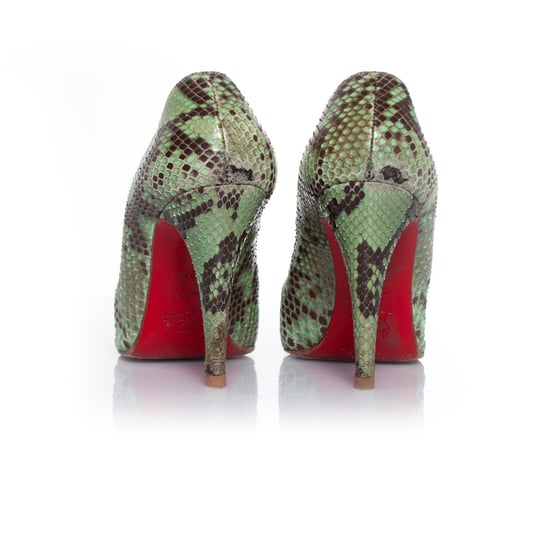 Christian Louboutin Python pumps in green - Image 3
