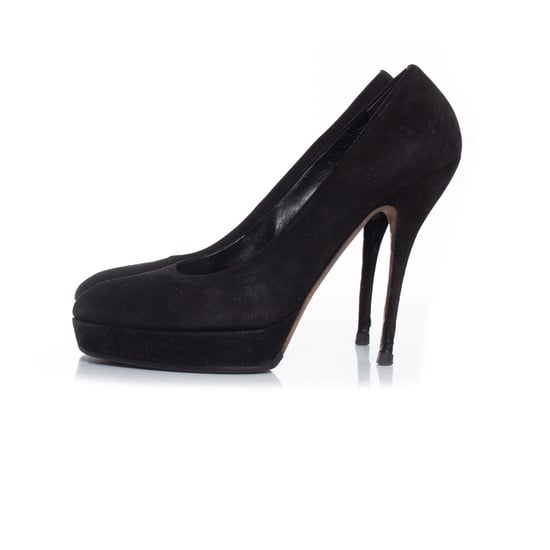 Gucci zwarte suède plateau pumps - Image 2