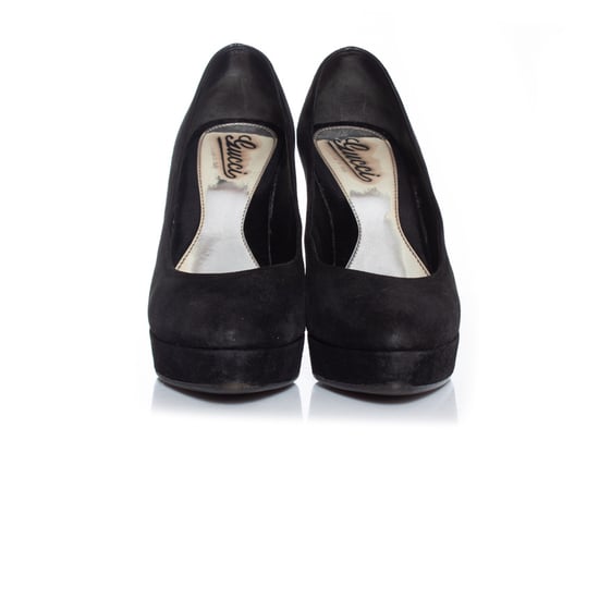 Gucci zwarte suède plateau pumps - Image 4