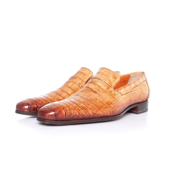 Santoni alligatorleren loafers - Image 1