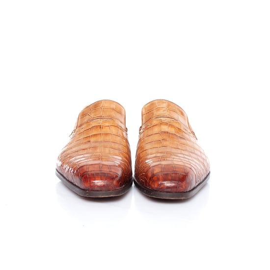 Santoni alligatorleren loafers - Image 4