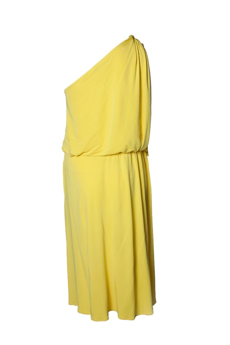 Lanvin – Gul draperad klänning med en axel - Image 3
