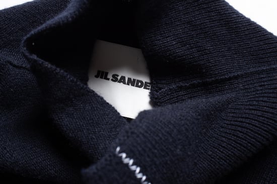 JIL SANDER wool turtle neck dress in blue - Image 5