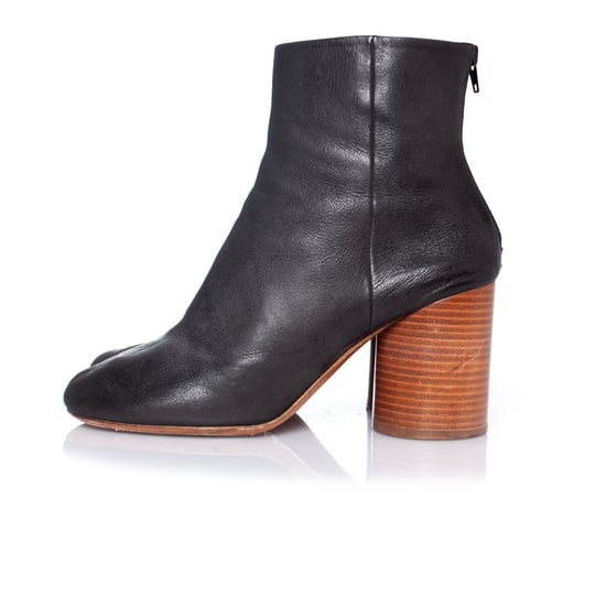 Maison Margiela Black leather round-toe ankle boots - Image 2