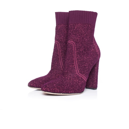 Gianvito Rossi Fiona ankelboots i bouclé-stickning - Image 1