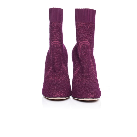 Gianvito Rossi Fiona ankelboots i bouclé-stickning - Image 4