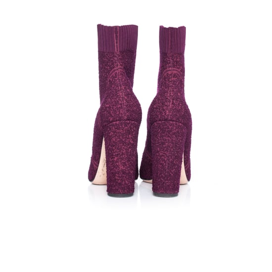 Gianvito Rossi Fiona ankelboots i bouclé-stickning - Image 6