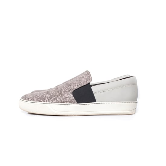 Lanvin slip on sneakers i läder i grått. - Image 2