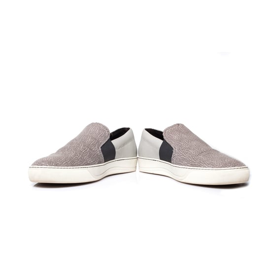 Lanvin slip on sneakers i läder i grått. - Image 6