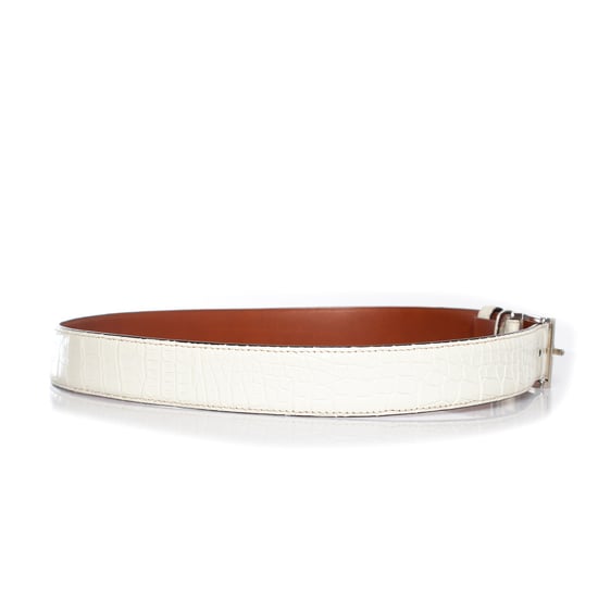 Santoni Alligator leren riem in het wit - Image 3