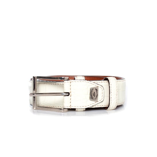 Santoni Alligator leren riem in het wit - Image 5