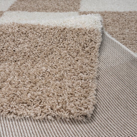 Muratap Milano geblokt hoogpolig rond vloerkleed modern creme- 150 cm rond - Image 3