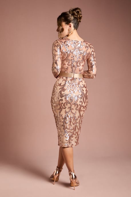 Long Sleeve Bodycon Sequin Midi dress - Image 3