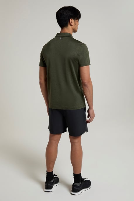 'Deuce' Men's Polo IsoCool High Wicking Casual Summer T-Shirt Forest Green - Image 3