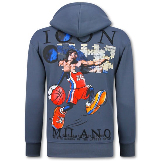 Top-Star Oversized hoodie met capuchon icon puzzel milano print - Image 1