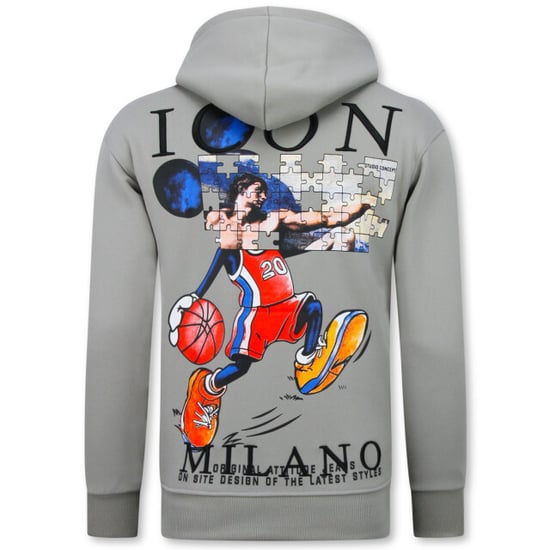 Top-Star Oversized hoodie met capuchon icon puzzel milano print - Image 1