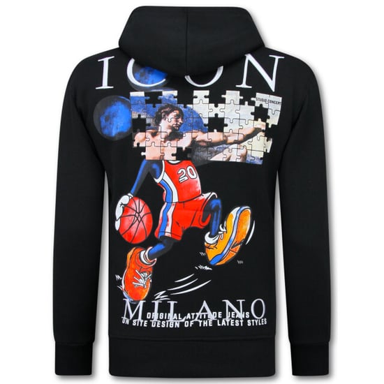Top-Star Oversized hoodie met capuchon icon puzzel milano print - Image 1