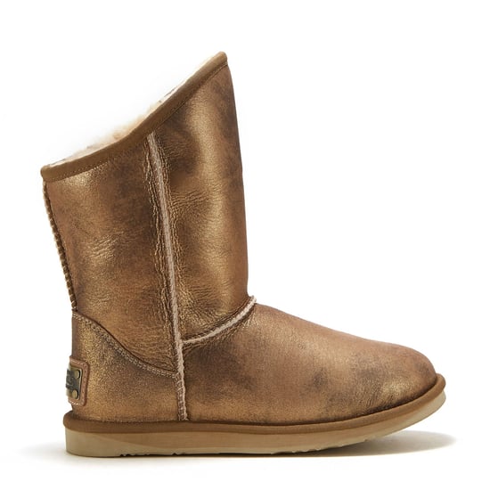 Cosy Short Antique Gold Ankle Boots - Image 1