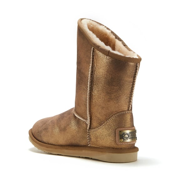 Cosy Short Antique Gold Ankle Boots - Image 3