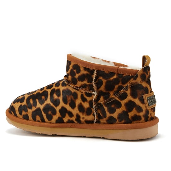 Kids Cosy Ultra Short Leopard Ankle Boots - Image 3