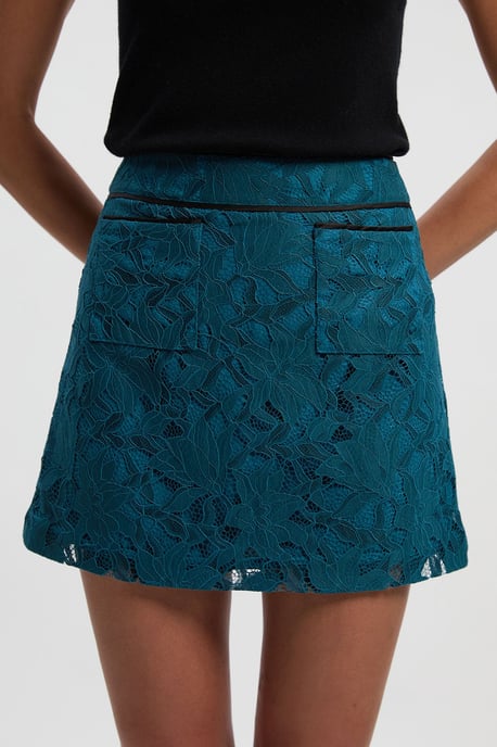 Tipped Corded Lace Woven Mini Skirt - Image 2