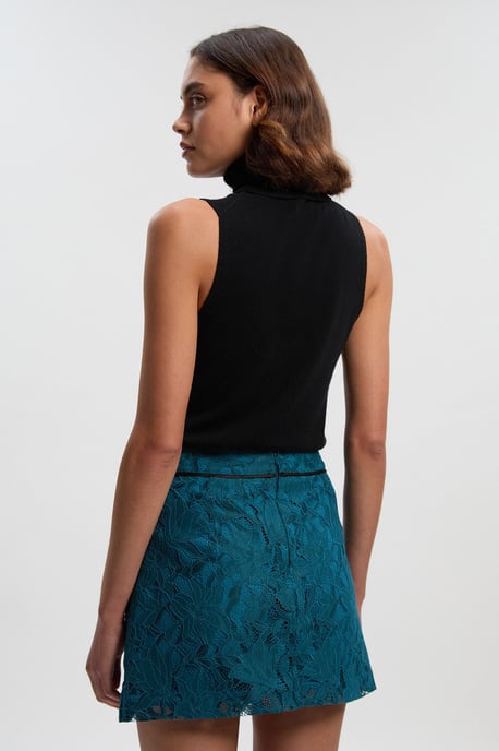 Tipped Corded Lace Woven Mini Skirt - Image 5