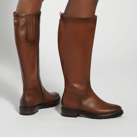 Dune Ladies Wftayah - Wide Fit Leather Knee High Boots - Image 3
