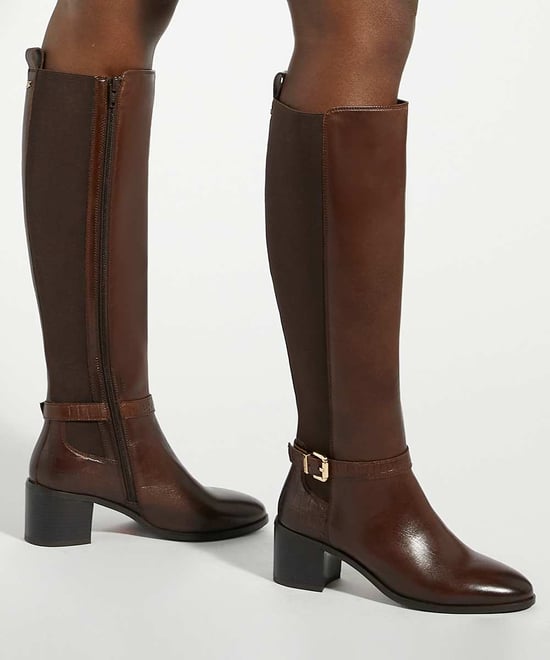 Dune Ladies Tilbys - Mid Height Leather Knee High Boots - Image 3