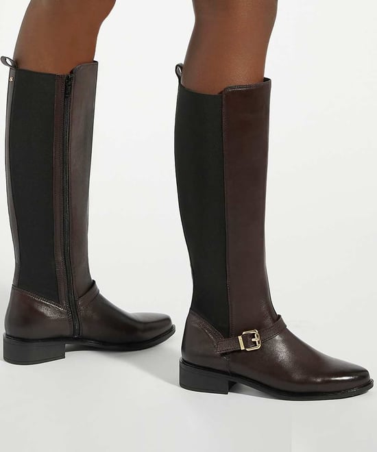 Dune Ladies Toon - Buckle Detail Leather Knee High Boots - Image 3