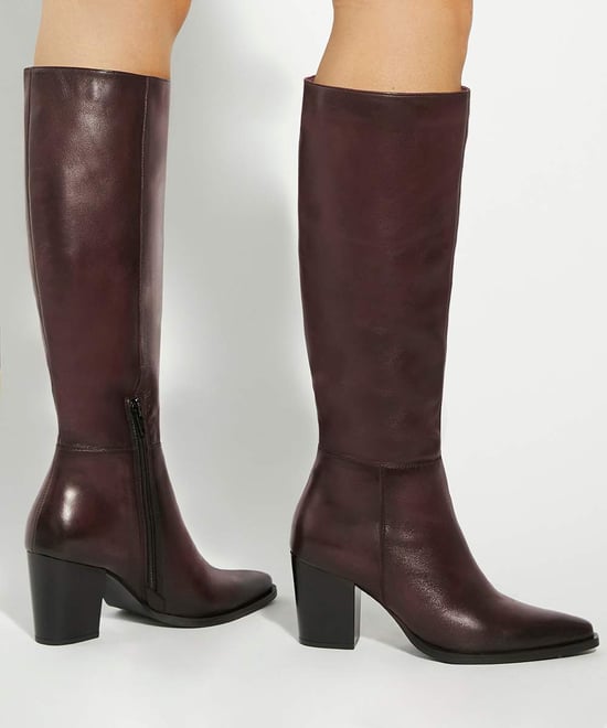 Dune Ladies Tenna - Leather Block Heel Knee High Boots - Image 3