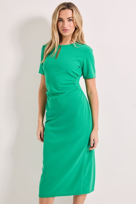 Keyhole Gathered Side Pencil Dress - Image 2