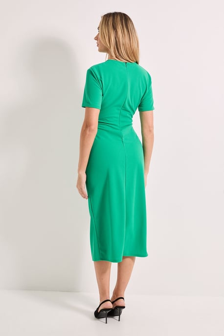 Keyhole Gathered Side Pencil Dress - Image 3