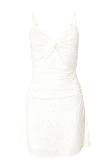 White Diamante Knot Front Mini Dress - Image 2