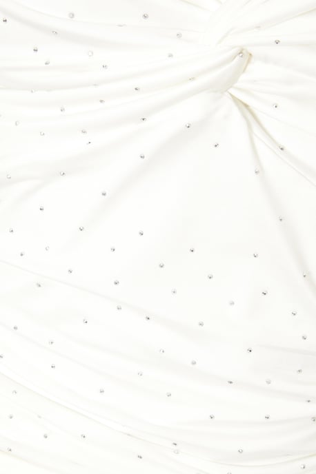 White Diamante Knot Front Mini Dress - Image 6