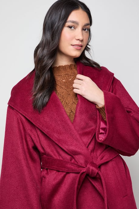 Hooded Cropped Belted Coat - Image 3