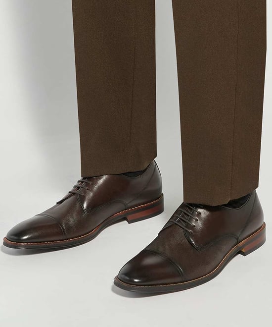 Dune Mens Stones - Leather Toe Cap Derby - Image 3