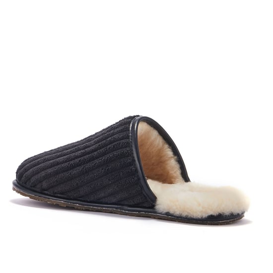 Mens Closed Mule Cord Black Mules - Image 3