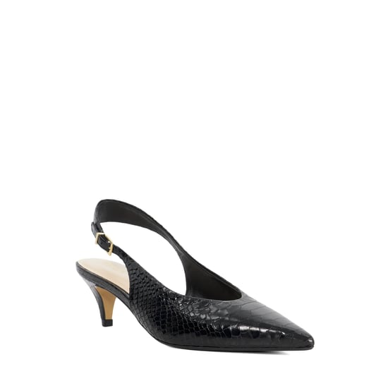 Dune Ladies Connect - Leather Flared Heel Court Shoes - Image 1
