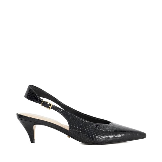 Dune Ladies Connect - Leather Flared Heel Court Shoes - Image 2