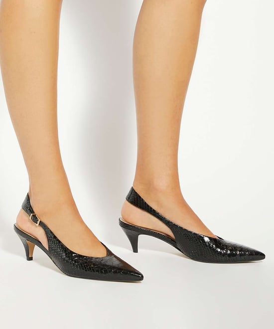 Dune Ladies Connect - Leather Flared Heel Court Shoes - Image 3