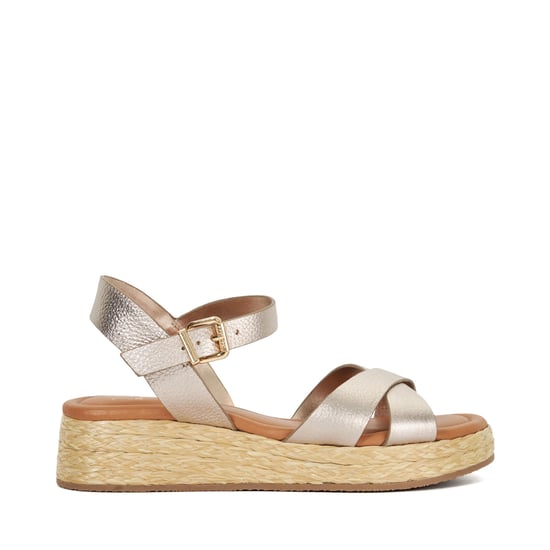 Dune Ladies Littleton - Leather Raffia Flatform Sandals - Image 2