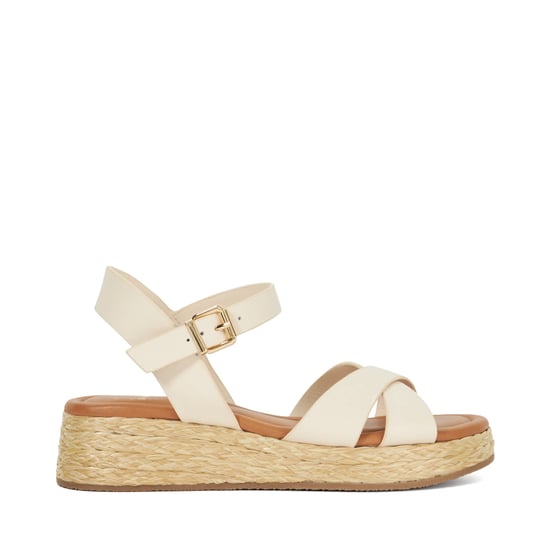 Dune Ladies Littleton - Leather Raffia Flatform Sandals - Image 2